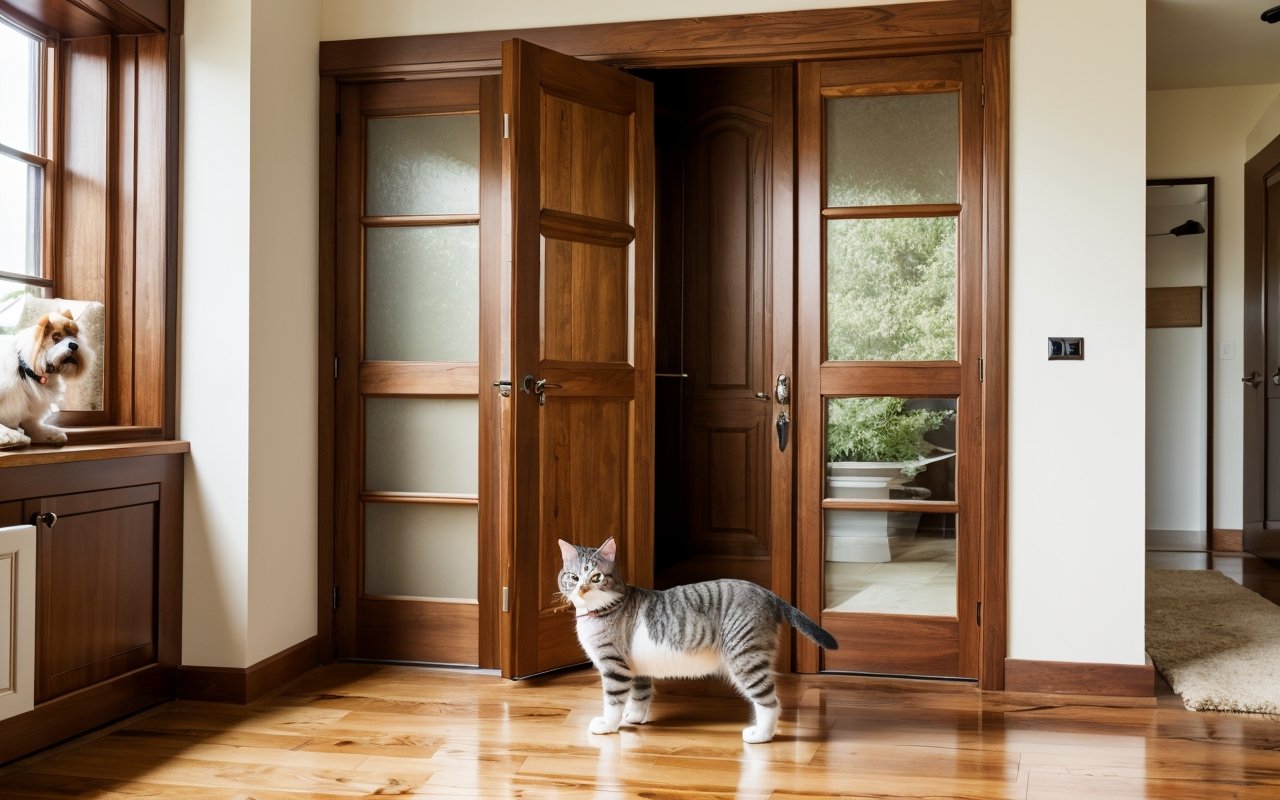 Как выбрать дверь, если в доме есть кошка или собака 1 Как выбрать дверь, если в доме есть кошка или собака