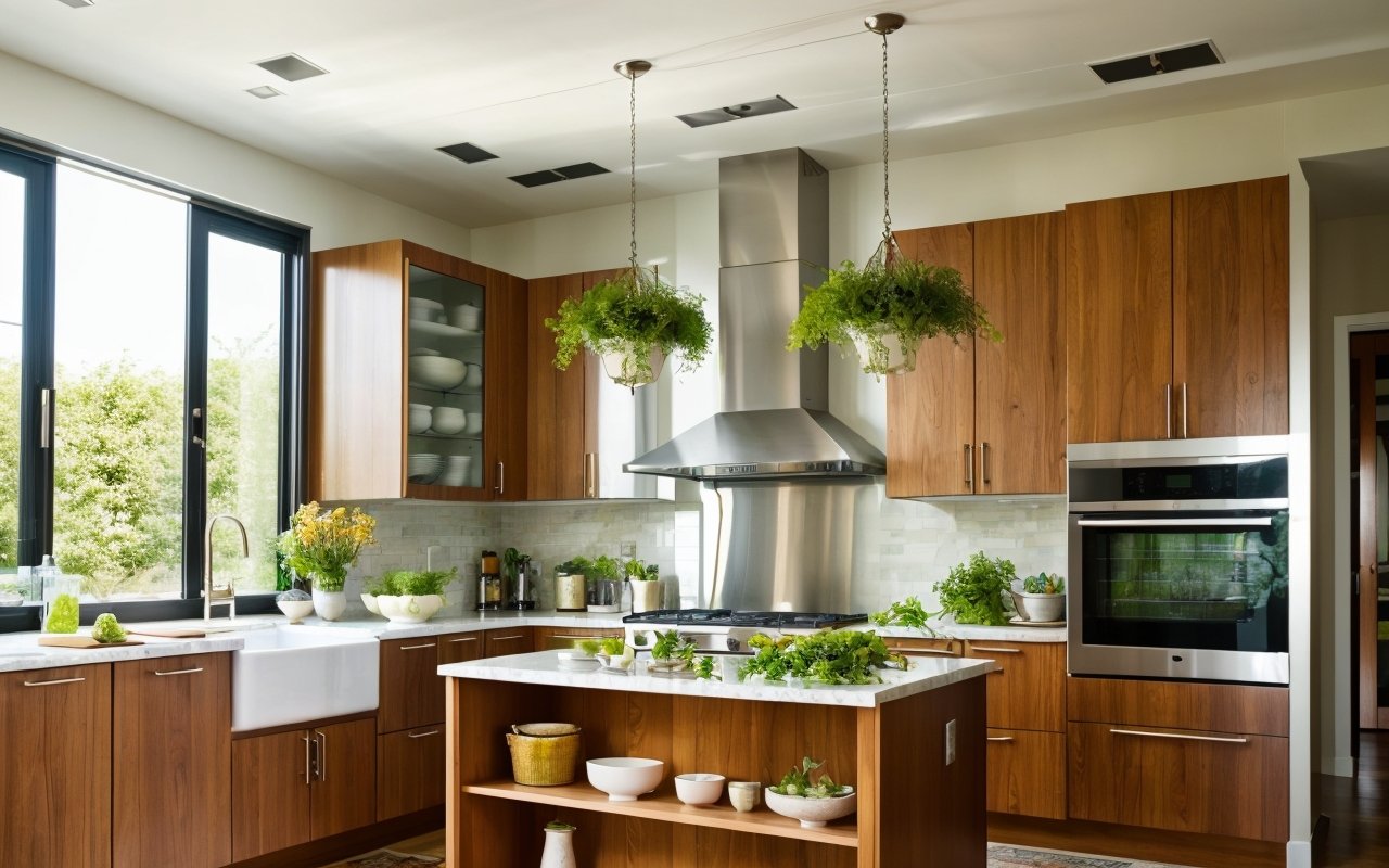 Как встроить вертикальные цветочные сады в дизайн кухни для создания свежести и улучшения атмосферы 1 Как встроить вертикальные цветочные сады в дизайн кухни для создания свежести и улучшения атмосферы