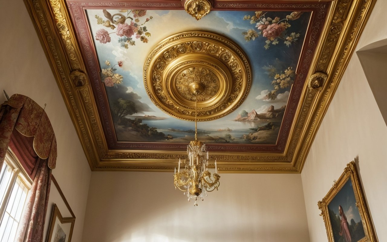 Потолок в стиле ар-деко: элементы декора 1 Потолок в стиле ар-деко: элементы декора